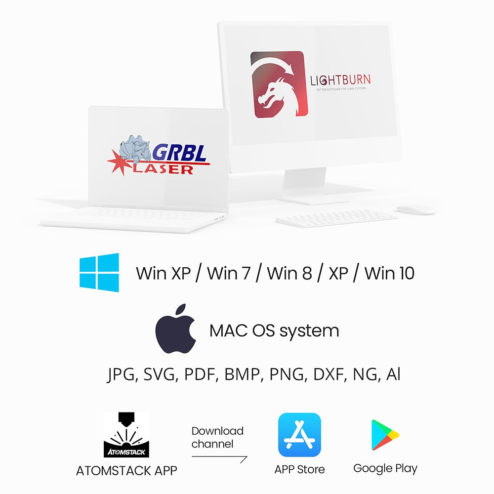 Laserový gravírovací a rezací stroj ATOMSTACK S40 Pro s prídavnou sadou F30 Pro Air Assist, 48W laserový výkon, pevné zaostrenie, presnosť gravírovania 0,01 mm, dvojitý režim 24W/48W, ovládanie cez aplikáciu, 400*400 mm