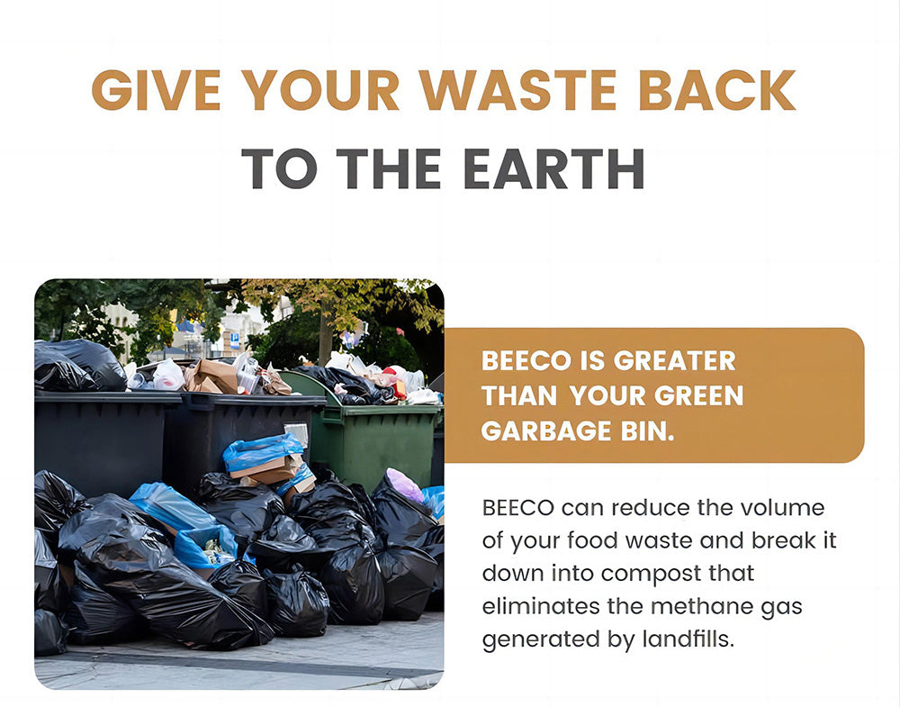Kuchynský kompostér BEECO HQD-314Pro, kapacita 3,3 l, premieňa odpad na prírodné hnojivo, zabudované UVC svetlo, detský zámok, LCD obrazovka