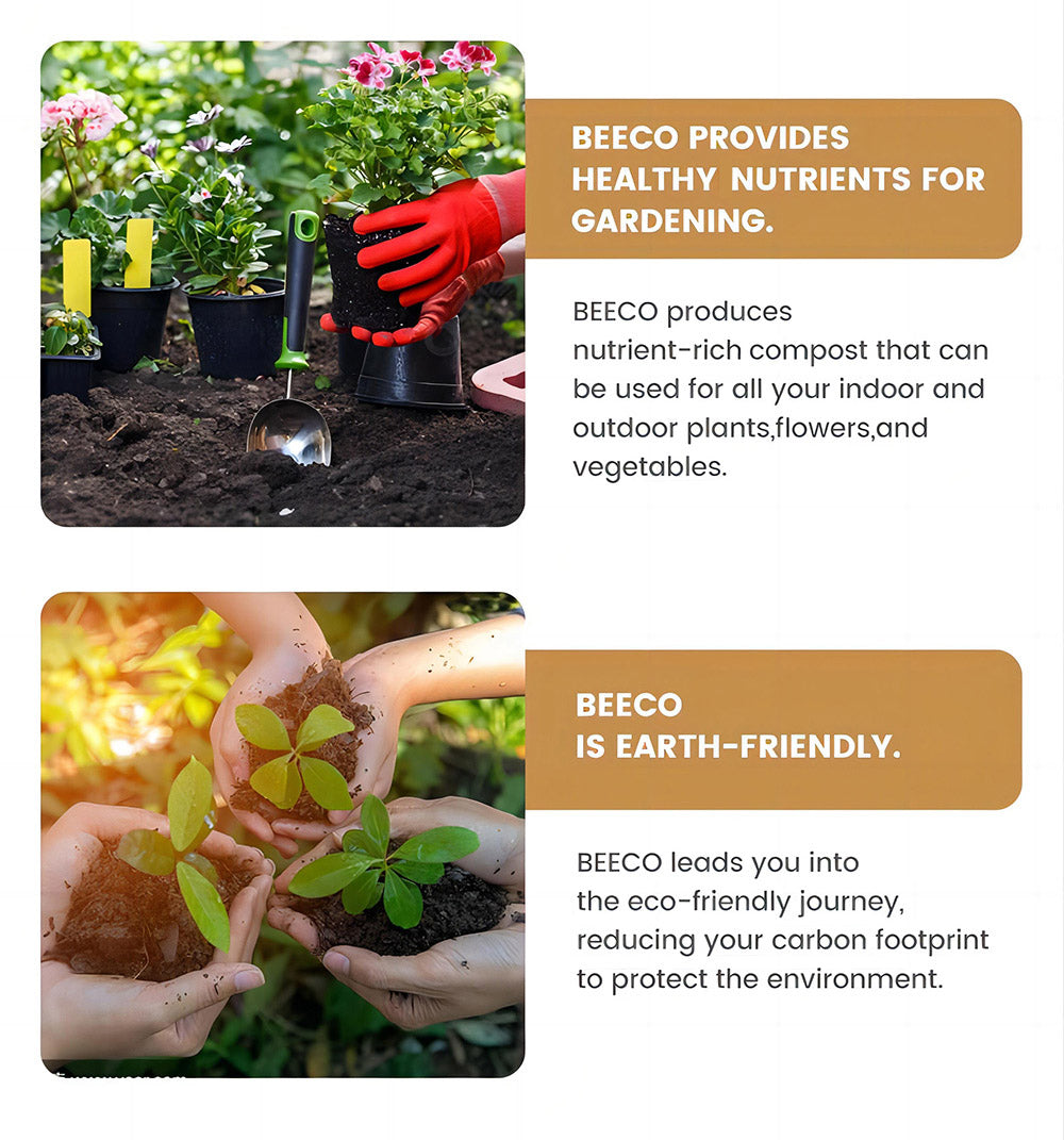 Kuchynský kompostér BEECO HQD-314Pro, kapacita 3,3 l, premieňa odpad na prírodné hnojivo, zabudované UVC svetlo, detský zámok, LCD obrazovka