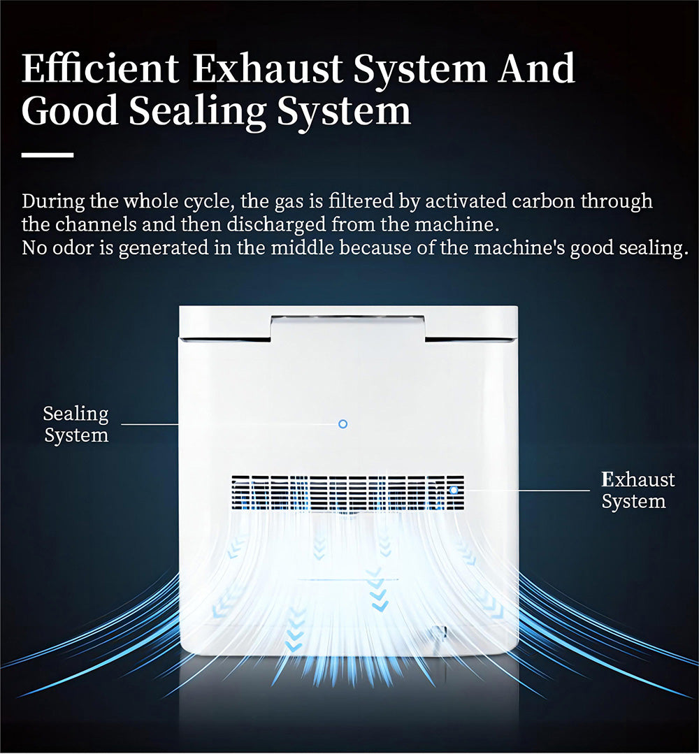 Kuchynský kompostér BEECO HQD-314Pro, kapacita 3,3 l, premieňa odpad na prírodné hnojivo, zabudované UVC svetlo, detský zámok, LCD obrazovka