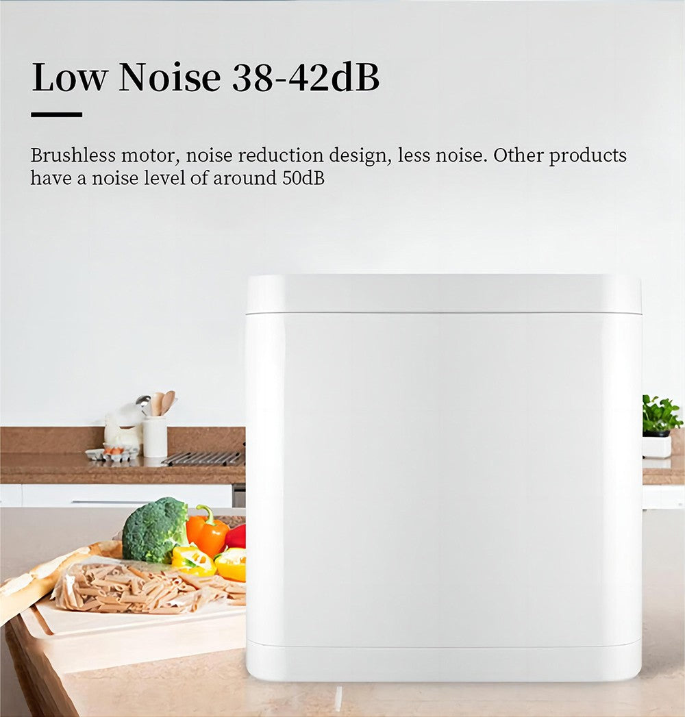 Kuchynský kompostér BEECO HQD-314Pro, kapacita 3,3 l, premieňa odpad na prírodné hnojivo, zabudované UVC svetlo, detský zámok, LCD obrazovka