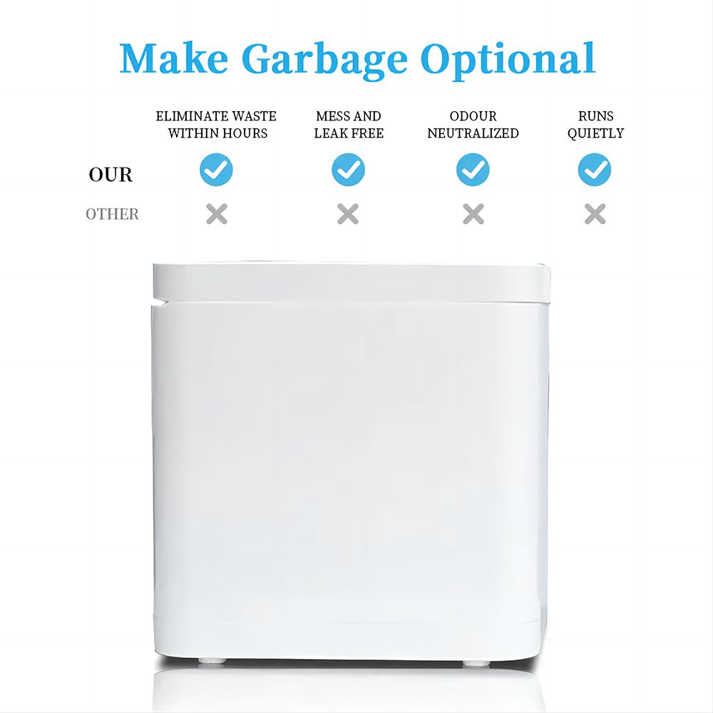 Kuchynský kompostér BEECO HQD-314Pro, kapacita 3,3 l, premieňa odpad na prírodné hnojivo, zabudované UVC svetlo, detský zámok, LCD obrazovka