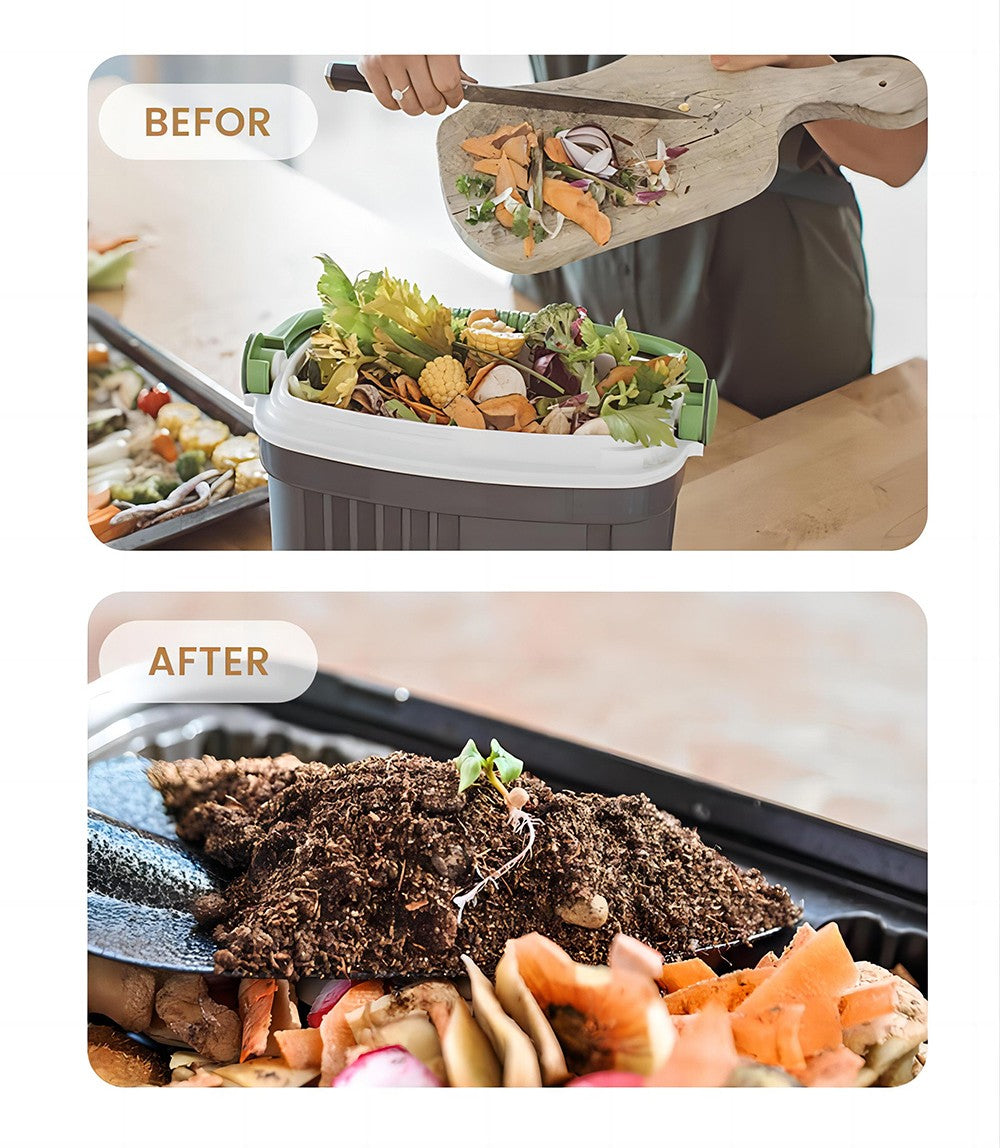 Kuchynský kompostér BEECO HQD-314Pro, kapacita 3,3 l, premieňa odpad na prírodné hnojivo, zabudované UVC svetlo, detský zámok, LCD obrazovka