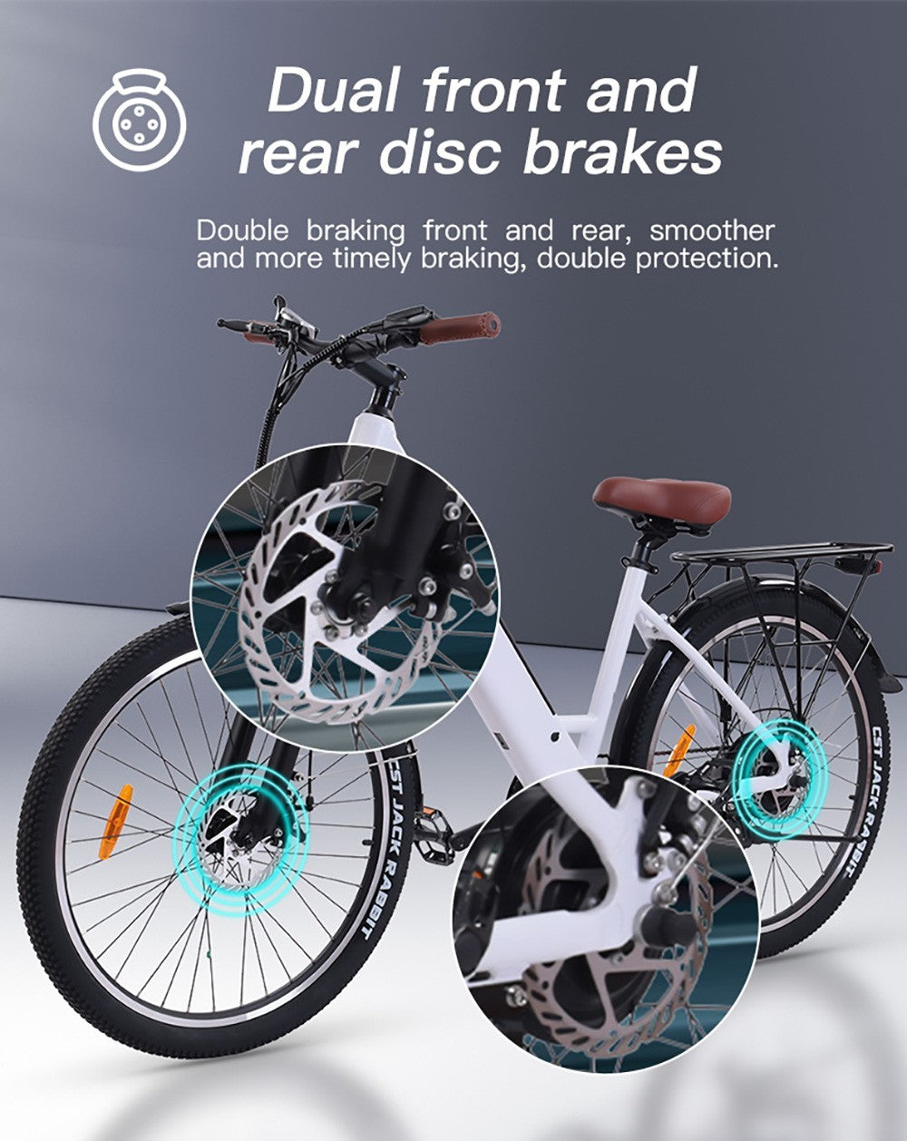 Elektrokol Bezior M3, 48V 500W motor, max. rychlosť 32 km/h, 10,4 Ah batéria, max. dojazd 60 km, 26*2,1'' pneumatiky CST, 7-stupňové prevody Shimano - čierna farba