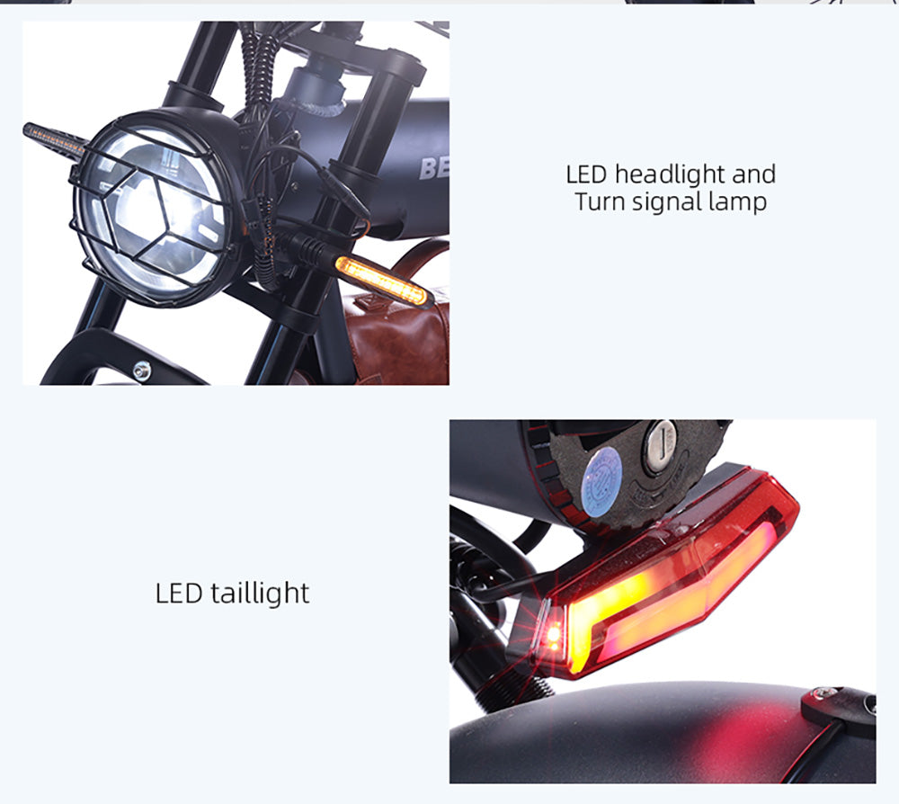 Elektrokolo BEZIOR XF006, 1200W motor, 48V 23,2Ah batéria, 20*4,0 palcové pneumatiky, max. rýchlosť 47 km/h, dojazd 100 km, hydraulické brzdy, pružinové odpruženie, 7-stupňová prevodovka Shimano, LCD displej