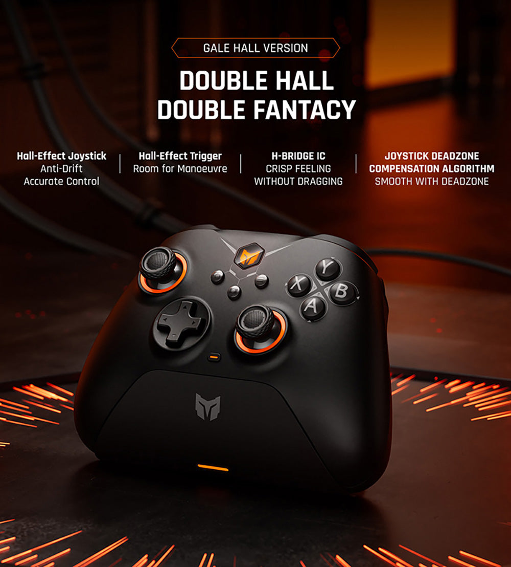 Bezdrátový herní ovladač BIGBIG WON GALE HALL, 3 režimy pripojenia, Hallov joystick a spoušť, kompatibilný s Switch / PC / iOS / Android