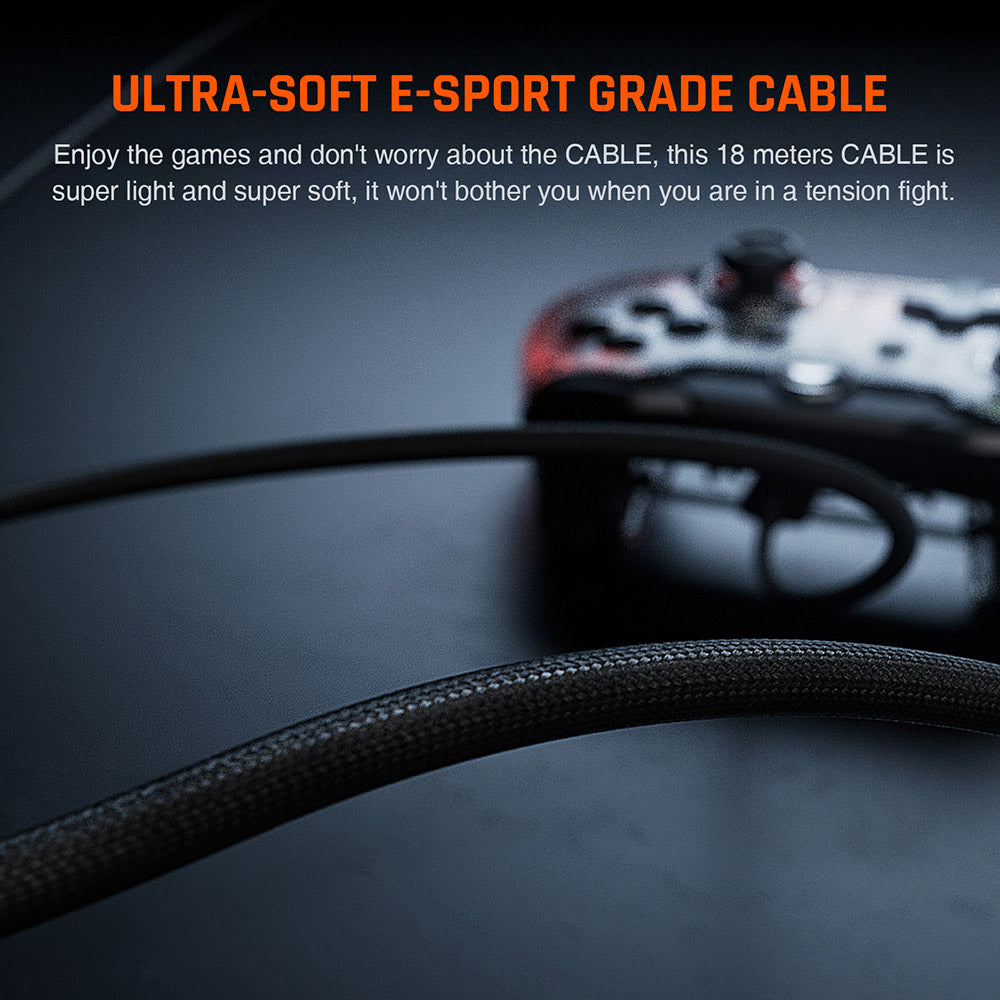 BIGBIG WON Rainbow Lite Wired Game Controller, RGB podsvietenie, tlačidlá na mieru, kompatibilný s konzolou Switch / PC s Windows 10 a 11