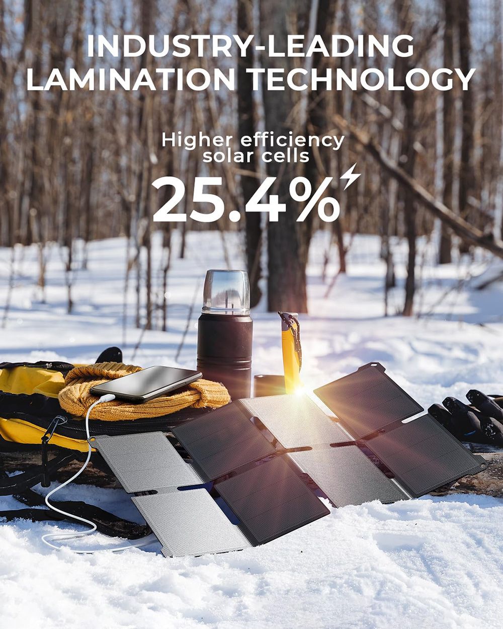 BigBlue P25 25W Prenosná Solárna Nabíjačka, USB-A a USB-C Porty, Vodotesná IP68, pre Batohy, Kompatibilná s Mobilnými Telefónmi, Tablety, Power Bankami