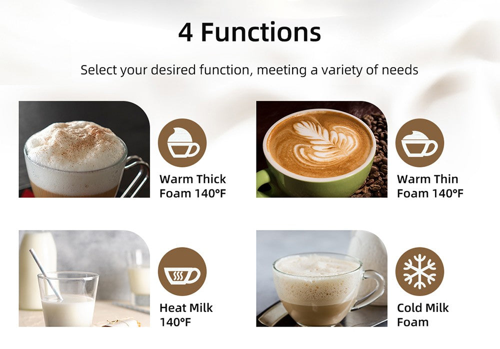 BioloMix BMF101 4v1 elektrický ohrievač a penyovač mlieka, automatické ohrievanie a chladenie, na latte, penyovač, horúcu čokoládu, cappuccino - čierna