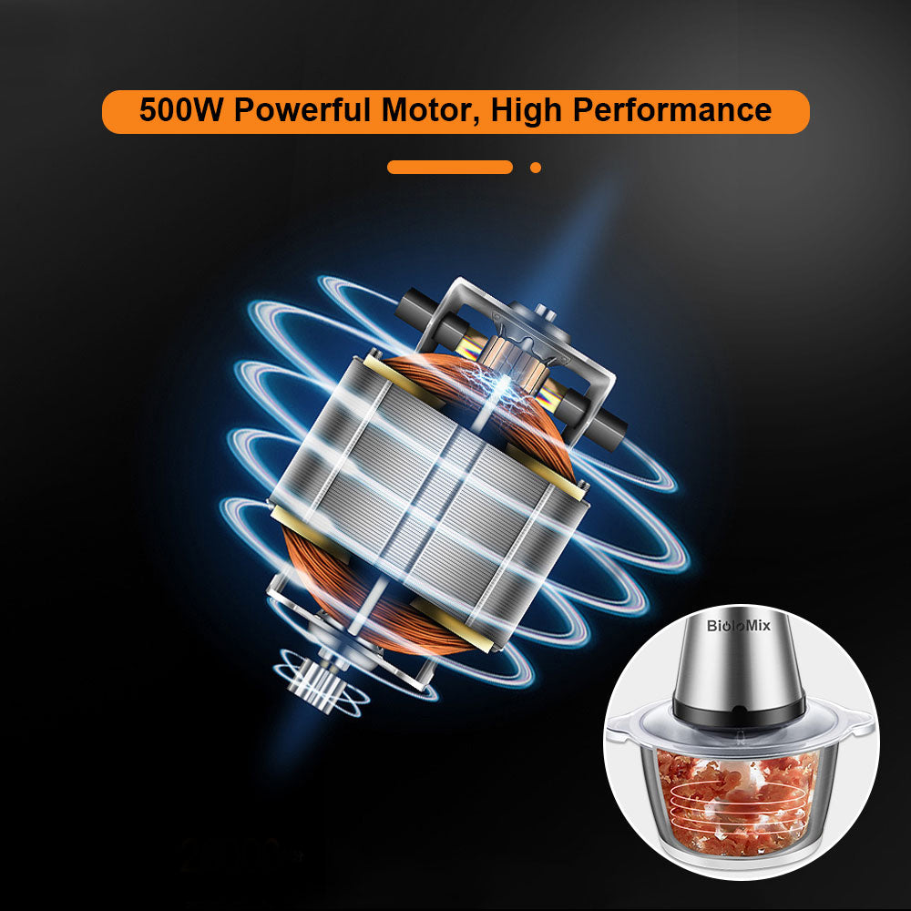 Elektrický mlynček na mäso BioloMix CP615, 2 rýchlosti (nízka/vysoká), 500W motor, 2L kapacita