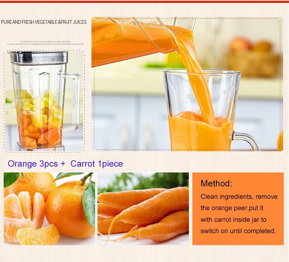 Mixér BioloMix G5200, 2200 W, na smoothie, 2L kapacita, nastaviteľná rýchlosť - čierna