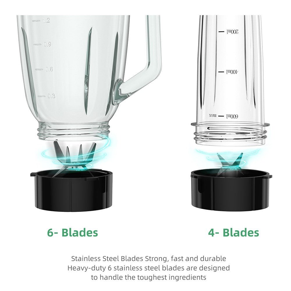 BioloMix SF701 1300W smoothie mixér s 1,5l sklenenou nádobou, 2 režimy otáčok, pulzná funkcia