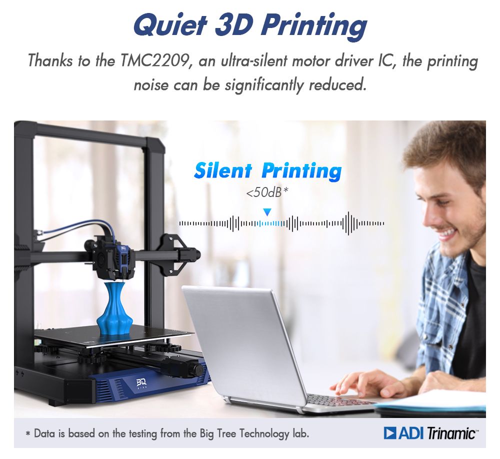 3D tlačiareň BIQU Hurakan, firmware Klipper, automatické vyrovnanie, integrovaná mikro sonda, rozdelená vyhrievacia plocha, tichý tlač, senzor nedostatku filamentu, ovládanie cez WiFi, 220x220x270mm