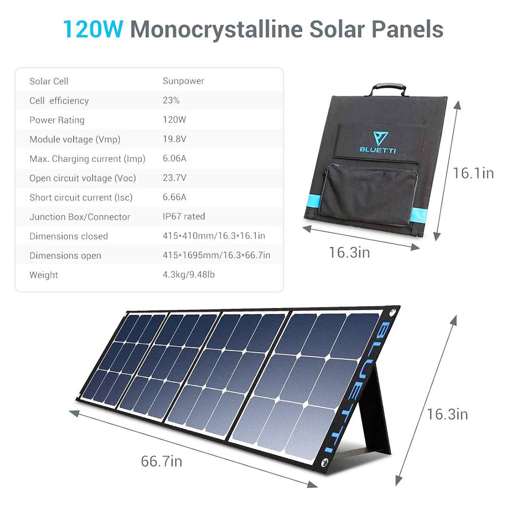 Solárny panel BLUETTI POWEROAK SP120 120W pre solárny generátor AC200P/EB70/AC50S/EB150/EB240, prenosný skladací solárny panel pre vonkajšie použitie