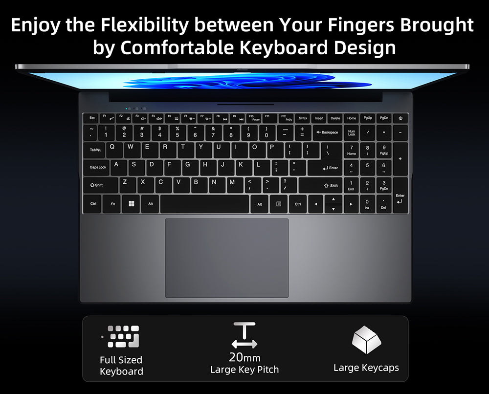 Laptop BMAX X15 Pro, 15,6 palcový IPS displej s rozlíšením 1920*1080, Intel N95 s 4 jadierami, max. 3,4 GHz, 16 GB RAM, 512 GB SSD, WiFi 5, Bluetooth 5.0, batéria 5000 mAh, 1x Type-C, 2x USB 3.2, 1x Mini HDMI, 1x Micro SD slot, 1x konektor pre slúchadlá, plnohodnotná klávesnica.