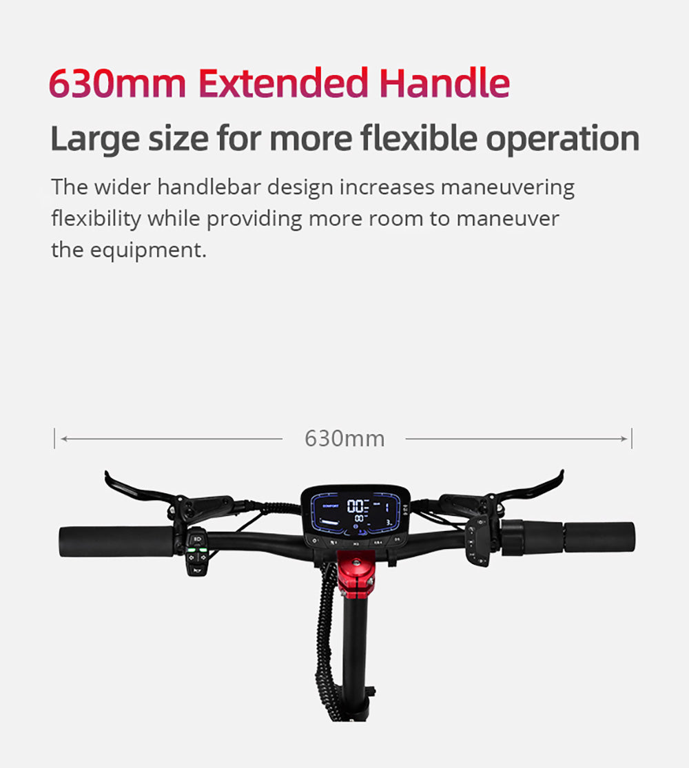 Elektromobilná kolobežka BOYUEDA Q7 Pro Max, 2x 1600W motor, 52V 28AH batéria, 10-palcové kolesá, maximálna rýchlosť 70 km/h, dojazd 110 km, dvojité hydraulické kotúčové brzdy, predný hydraulický tlmič a zadný pružinový tlmič, LCD displej.