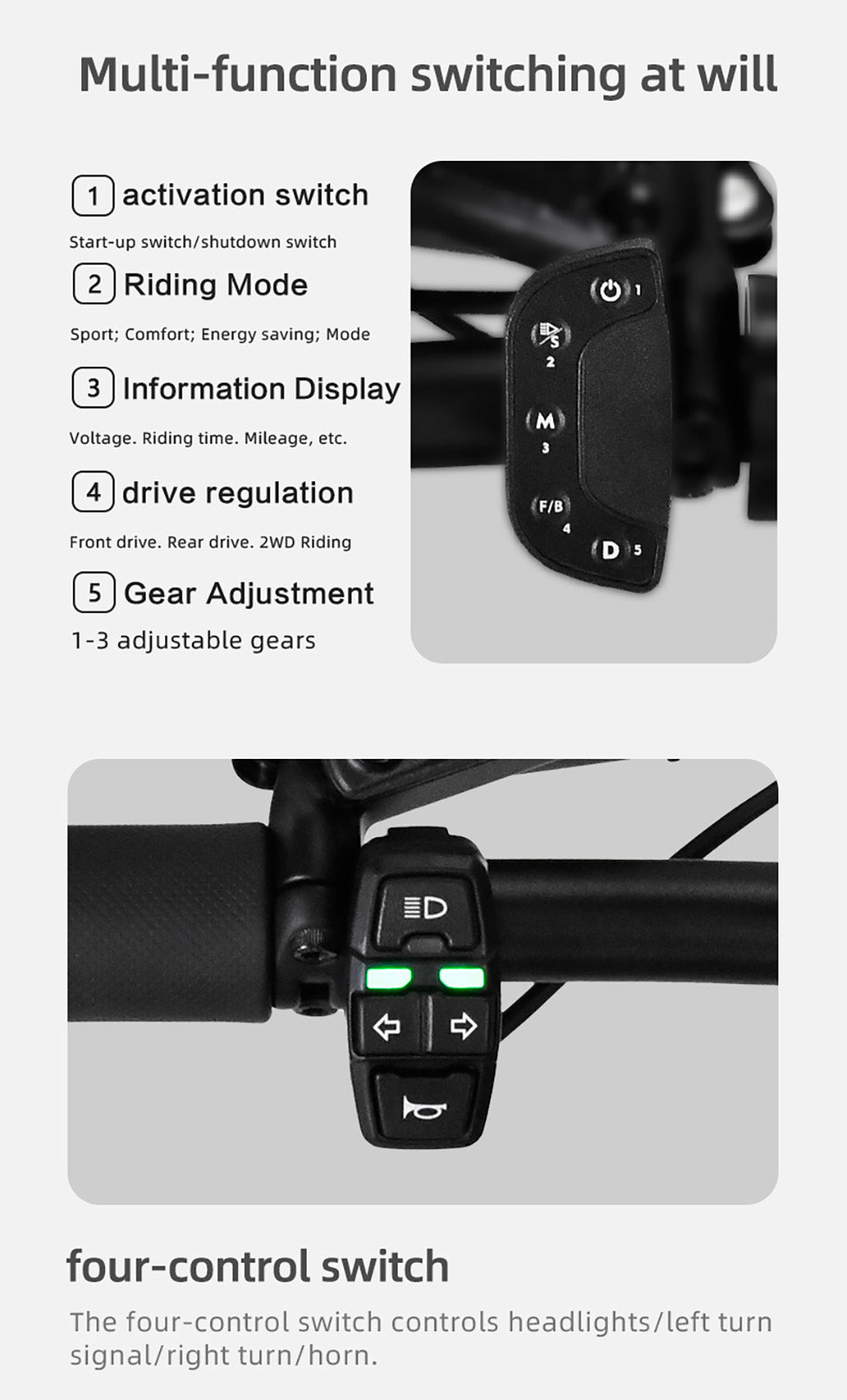 Elektromobilná kolobežka BOYUEDA Q7 Pro Max, 2x 1600W motor, 52V 28AH batéria, 10-palcové kolesá, maximálna rýchlosť 70 km/h, dojazd 110 km, dvojité hydraulické kotúčové brzdy, predný hydraulický tlmič a zadný pružinový tlmič, LCD displej.