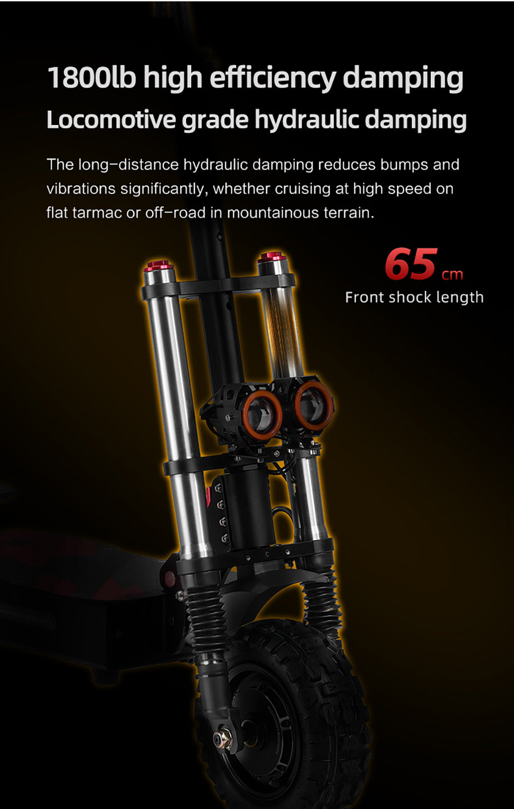 Elektromobilná kolobežka BOYUEDA S3-11, 2*3000W motor, 60V 38AH batéria, 11-palcové kolesá, max. rýchlosť 85 km/h, dojazd 120 km, dvojité hydraulické kotúčové brzdy, hydraulické tlmiče nárazov, LCD displej.