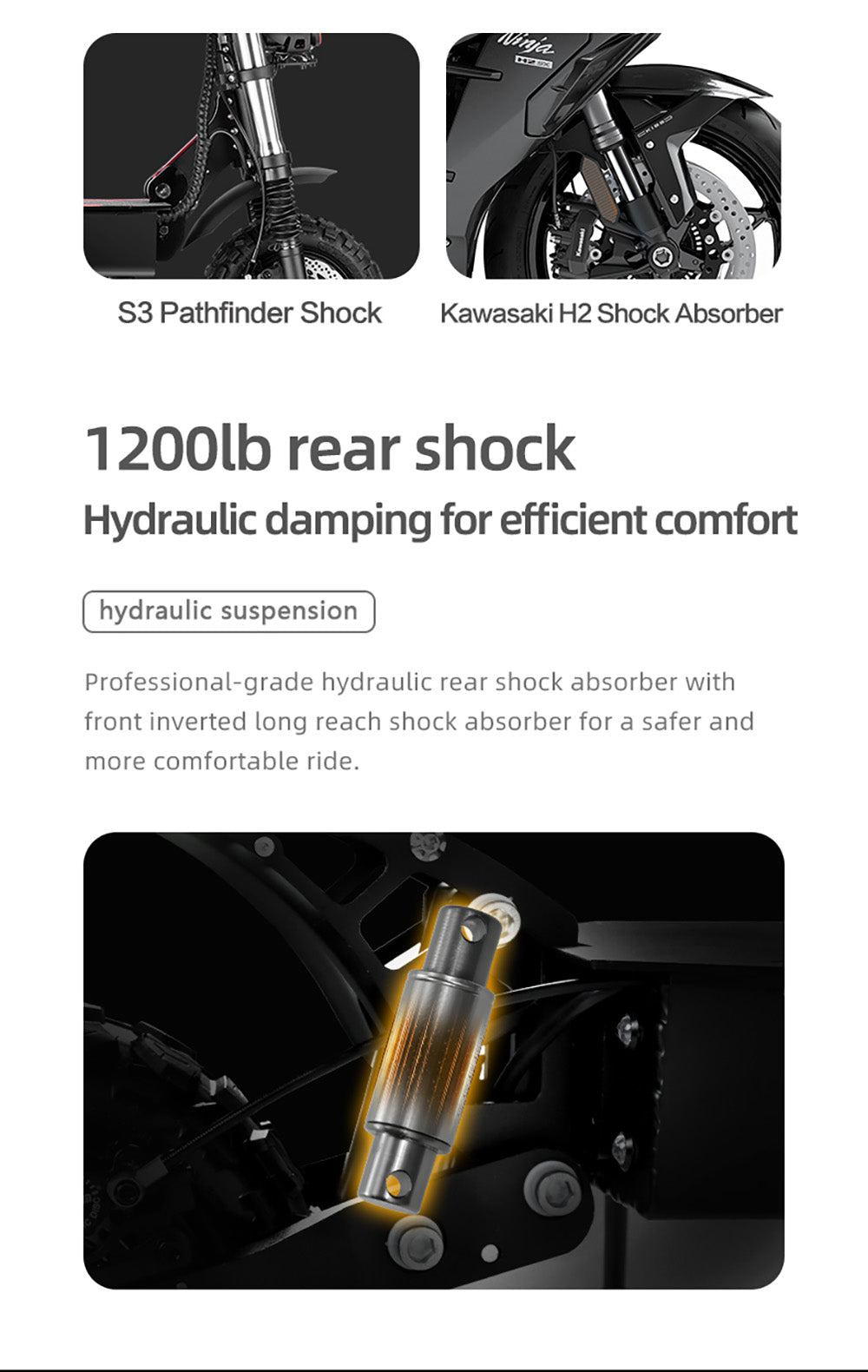 Elektromobilná kolobežka BOYUEDA S3-11, 2*3000W motor, 60V 38AH batéria, 11-palcové kolesá, maximálna rýchlosť 85 km/h, dojazd 120 km, dvojité hydraulické kotúčové brzdy, hydraulické tlmiče nárazov, LCD displej.