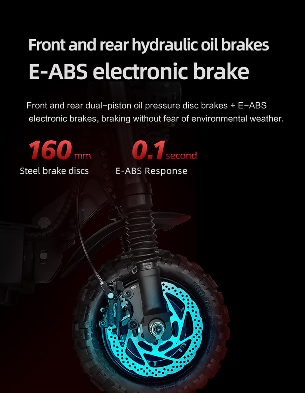 Elektromobilná kolobežka BOYUEDA S3-11, 2*3000W motor, 60V 38AH batéria, 11-palcové kolesá, max. rýchlosť 85 km/h, dojazd 120 km, dvojité hydraulické kotúčové brzdy, hydraulické tlmiče nárazov, LCD displej.