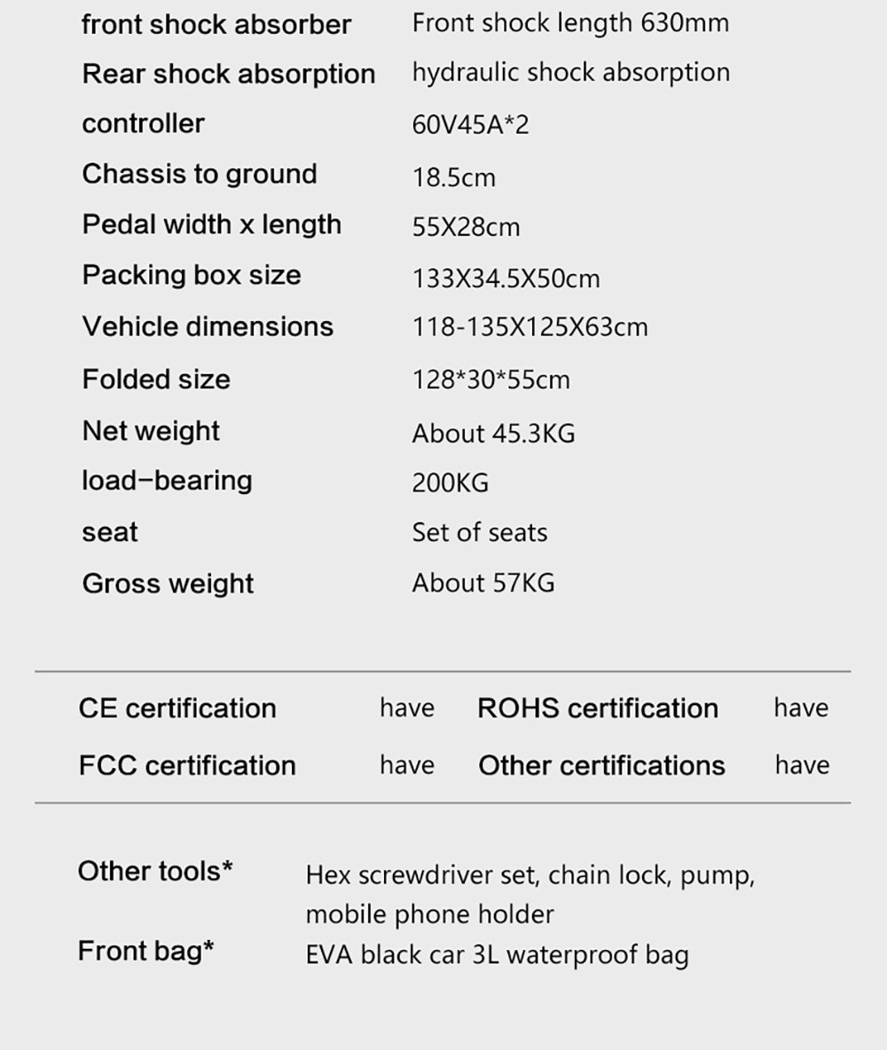 Elektromobilná kolobežka BOYUEDA S5-11, 2*3000W motor, 60V 38AH batéria, 11-palcové kolesá, maximálna rýchlosť 85 km/h, dojazd 120 km, dvojité hydraulické kotúčové brzdy, hydraulické tlmiče nárazov, LCD displej.