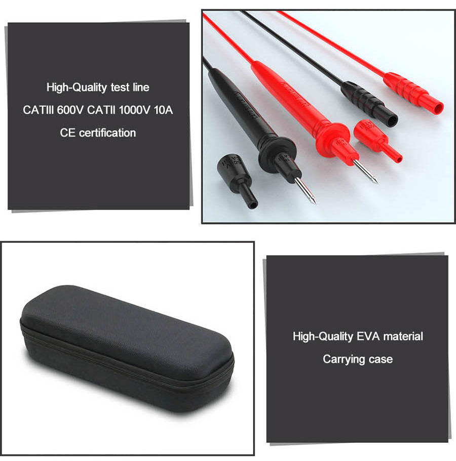 BSIDE A40 Inteligentný digitálny multimeter, infračervený teplomer, bezkontaktný voltmetr, AC/DC dvojrežimový teplomer, alarm NCV VFC, kontrola napätia, čierna - bez batérií