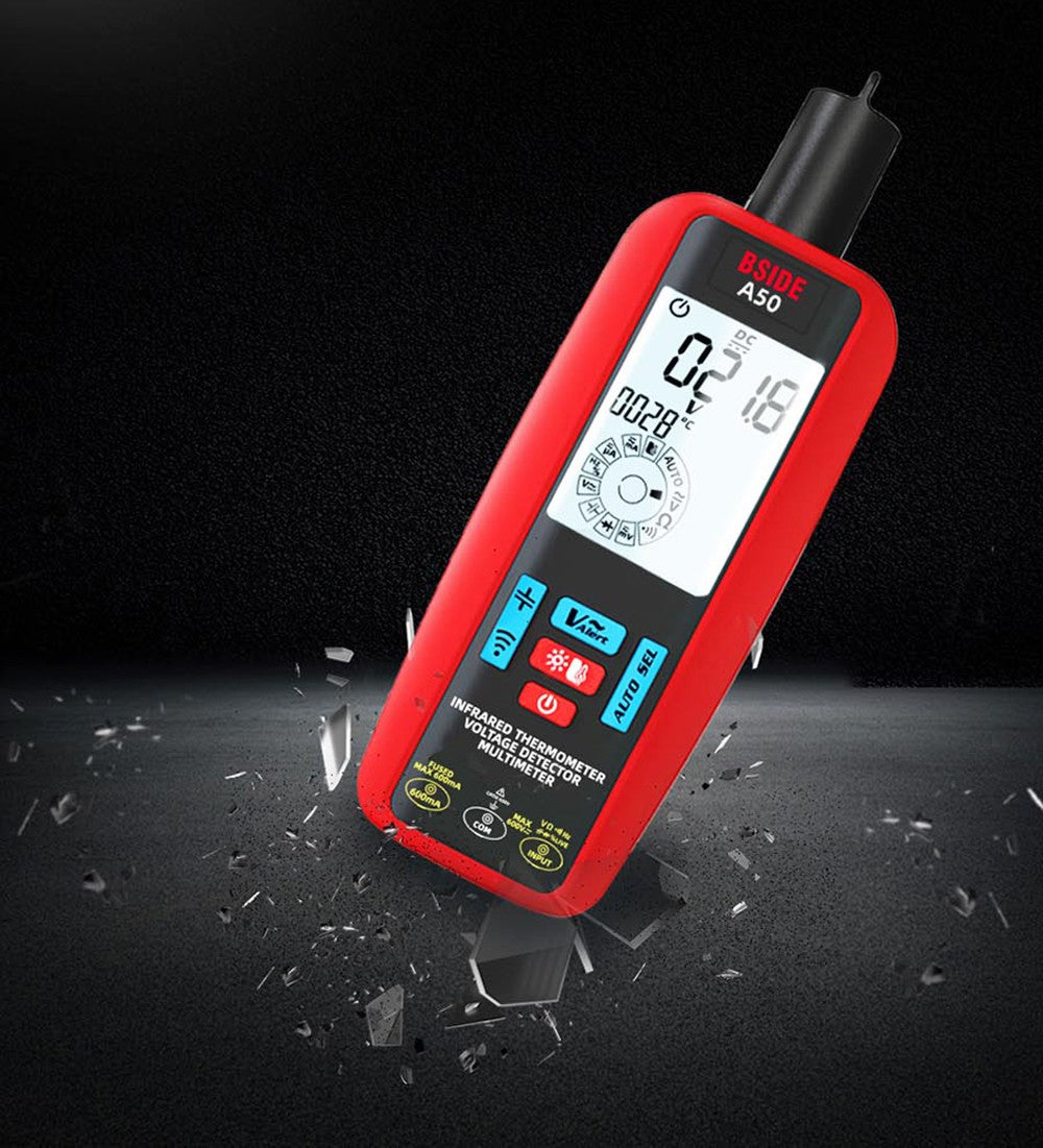 Digitálny multimeter BSIDE A50, 6000 meracích jednotiek, elektrická testovacia sonda, detektor únikov, tester napätia/prúdu/kapacity/odporu