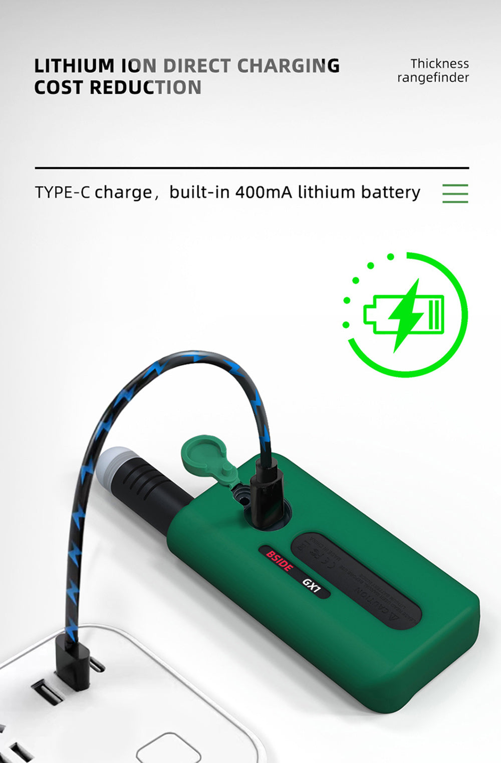 BSIDE GX1 4 v 1 Komplexný Tester, Tester Okolitého Prostředí/Teploty Vlhkosti/Osvětlení Hluk/Výšky, s Funkciami Merania v Decibelih, A & C Vážených Funkcí - Zelená