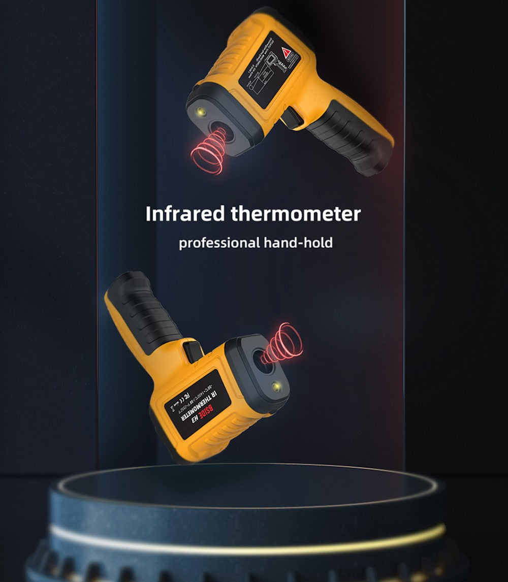 Infračervený teplomer BSIDE H3, -58℉—2552℉, bezkontaktný ručný digitálny laserový merací prístroj na meranie teploty v priemysle, žltá farba, bez batérie