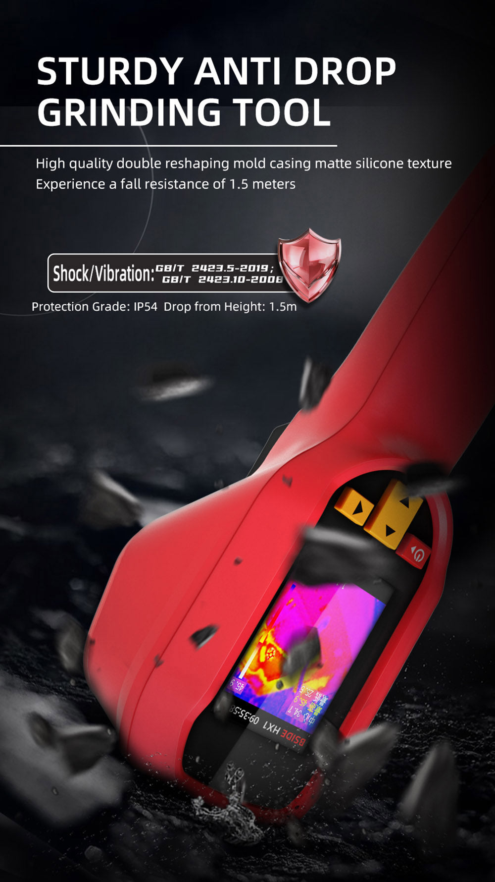 Infračervený tepelný snímač BSIDE HX1, 240*240P, 2,4 palcový LCD displej, krytie IP54