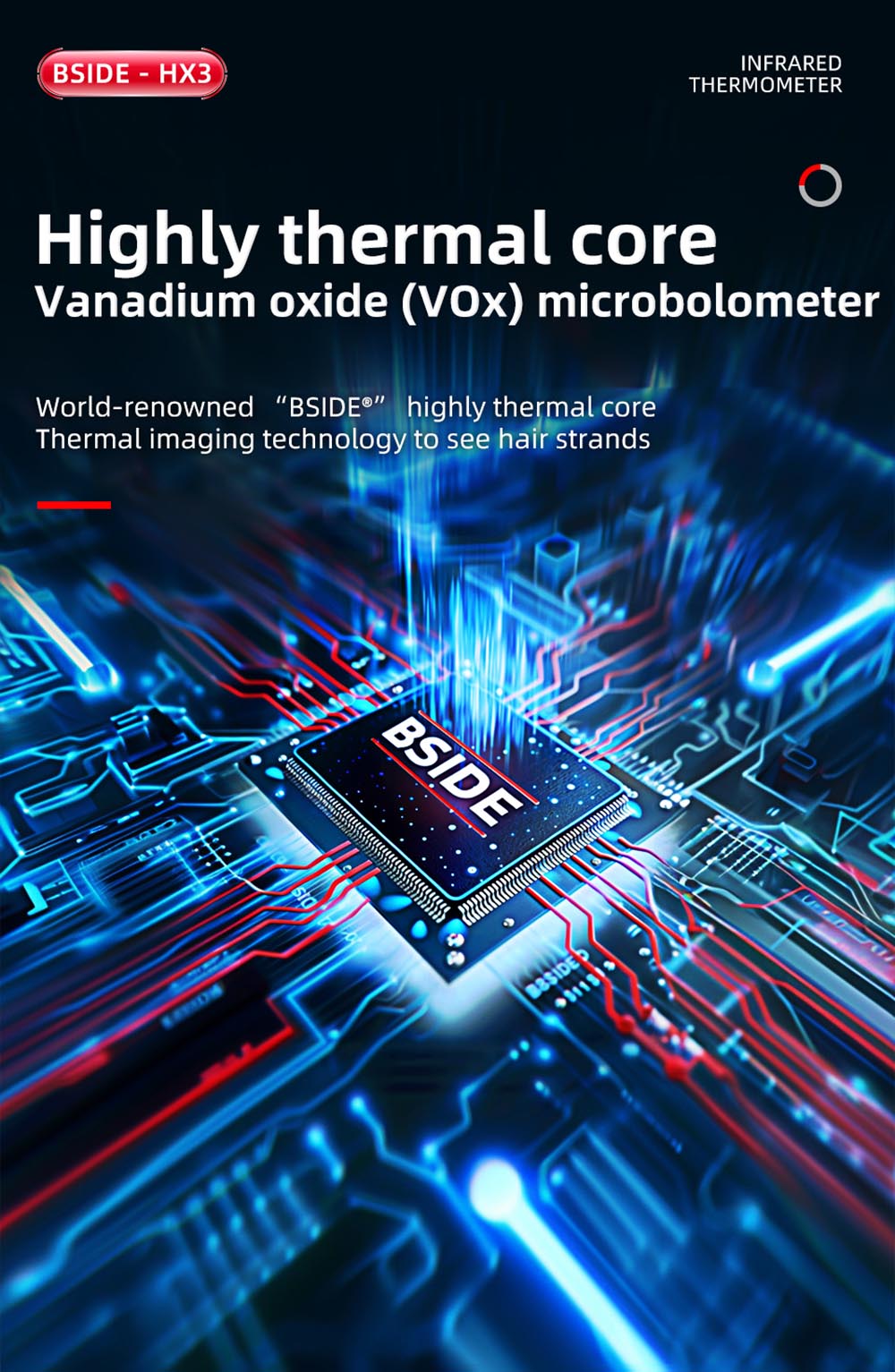 Infračervená termokamera BSIDE HX3, 2,4-palcový TFT LCD, rozlíšenie 240 x 240, teplotný rozsah -20 °C až 550 °C, pre kontrolu domácností, HVAC a elektrotechniku