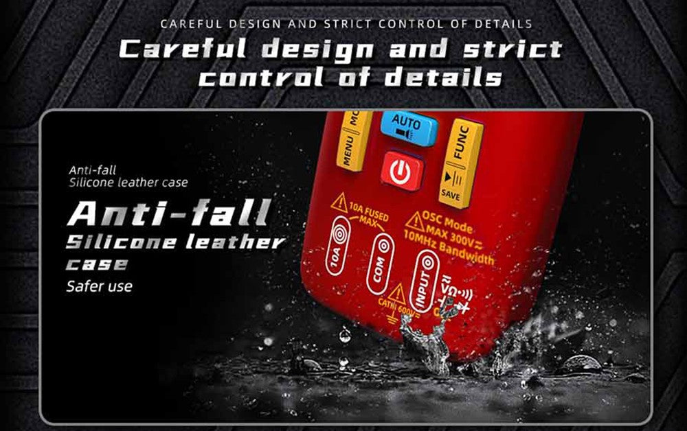 Digitálny osciloskop BSIDE O1, ručný multimeter, ukladanie priebehu signálu, frekvencia vzorkovania 48 MSa/s, 10 MHz, profesionálny tester elektronických komponentov - červená