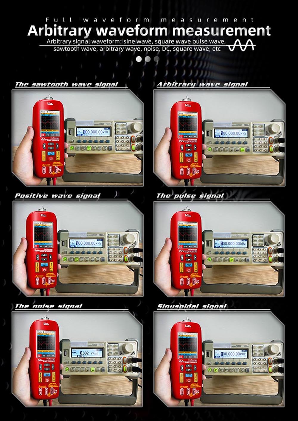 Digitálny osciloskop BSIDE O1, ručný multimeter, ukladanie priebehu signálu, frekvencia vzorkovania 48 MSa/s, 10 MHz, profesionálny tester elektronických komponentov - červená