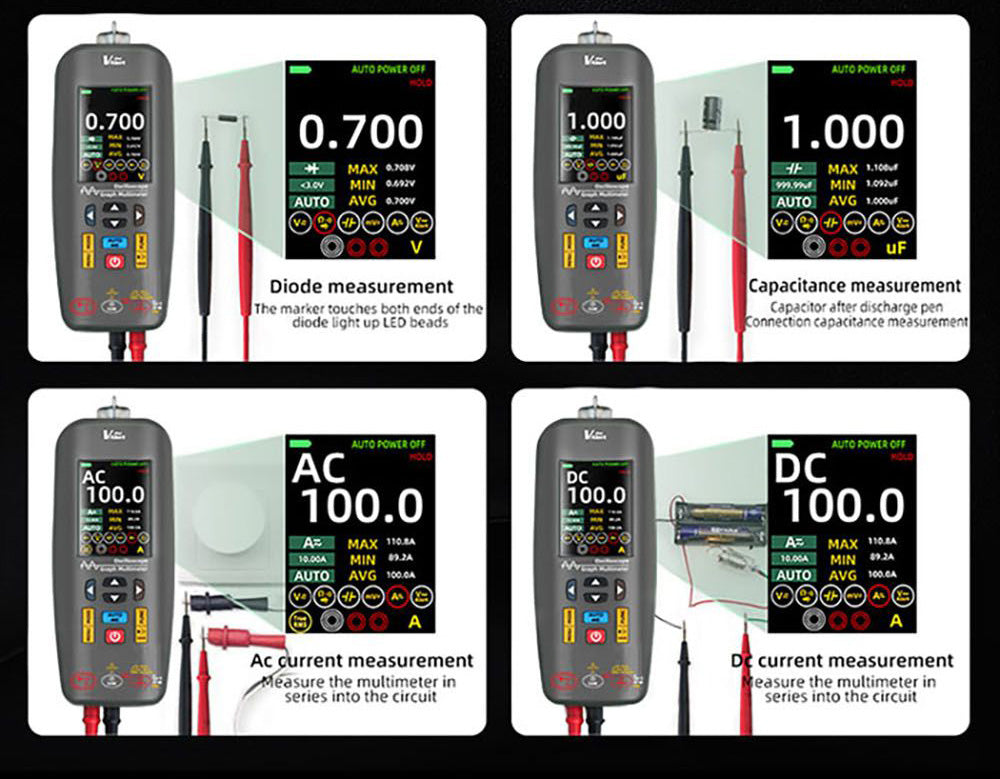 BSIDE O1X 3 v 1 osciloskop, multimeter a elektrická pero, 10 MHz šírka pásma, 2,8 palcový TFT farebný displej, 2000 mAh lítium-polymérová batéria, LED svietilna