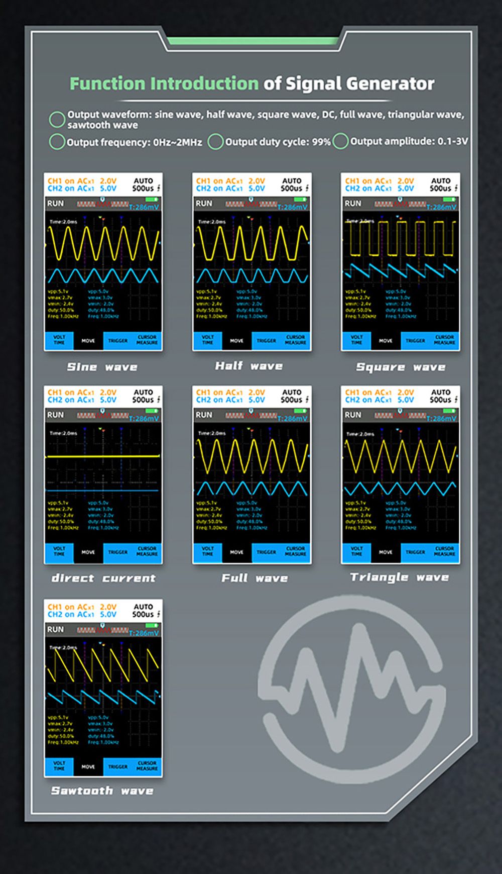BSIDE O7 3 v 1 osciloskop a multimeter, merač napätia/prúdu/kapacity/frekvencie/odporu/pretržitosti/tester diód, 3,98