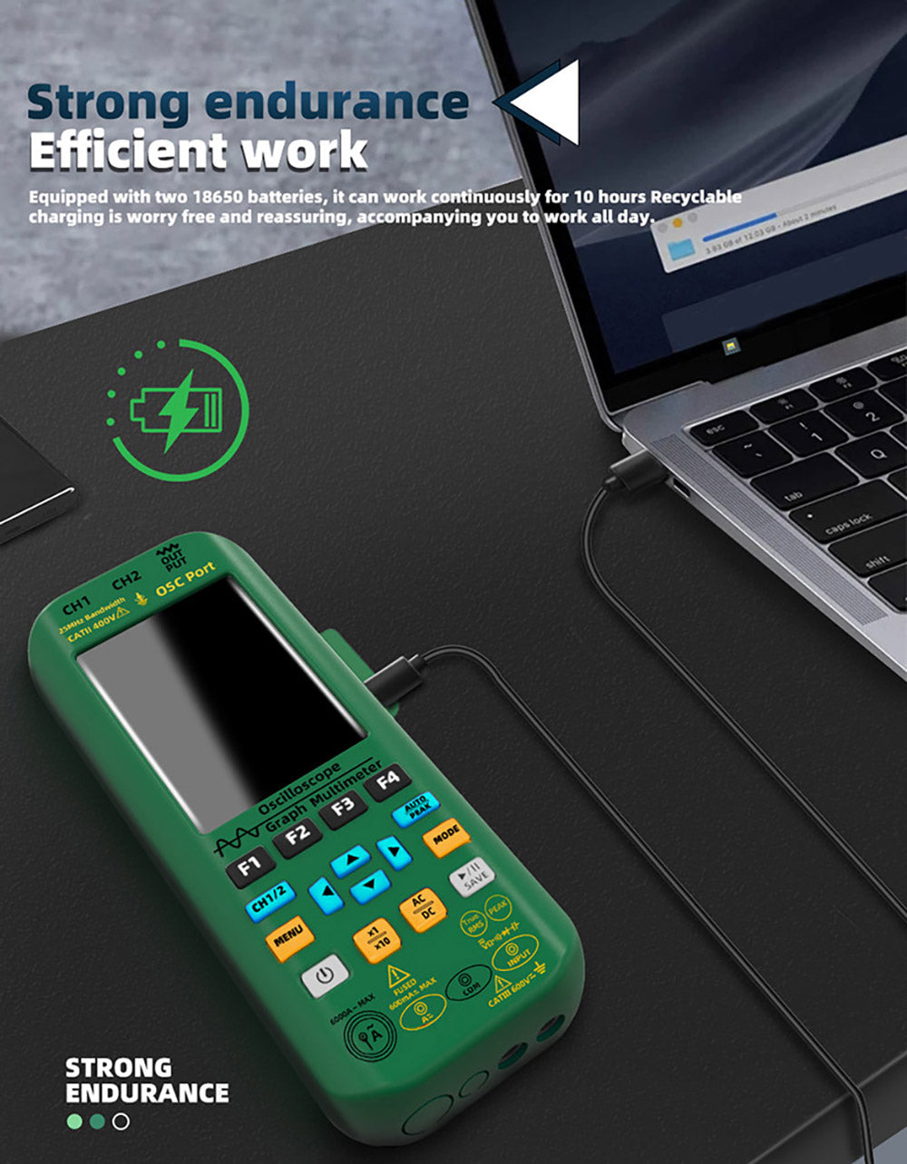 BSIDE O7 3 v 1 osciloskop a multimeter, merač napätia/prúdu/kapacity/frekvencie/odporu/pretržitosti/tester diód, 3,98