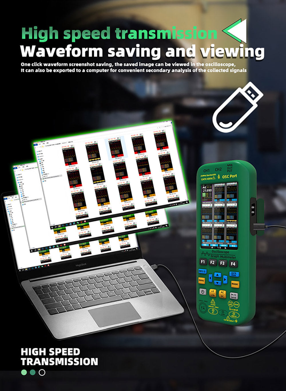 BSIDE O7 3 v 1 osciloskop a multimeter, merač napätia/prúdu/kapacity/frekvencie/odporu/pretržitosti/tester diód, 3,98