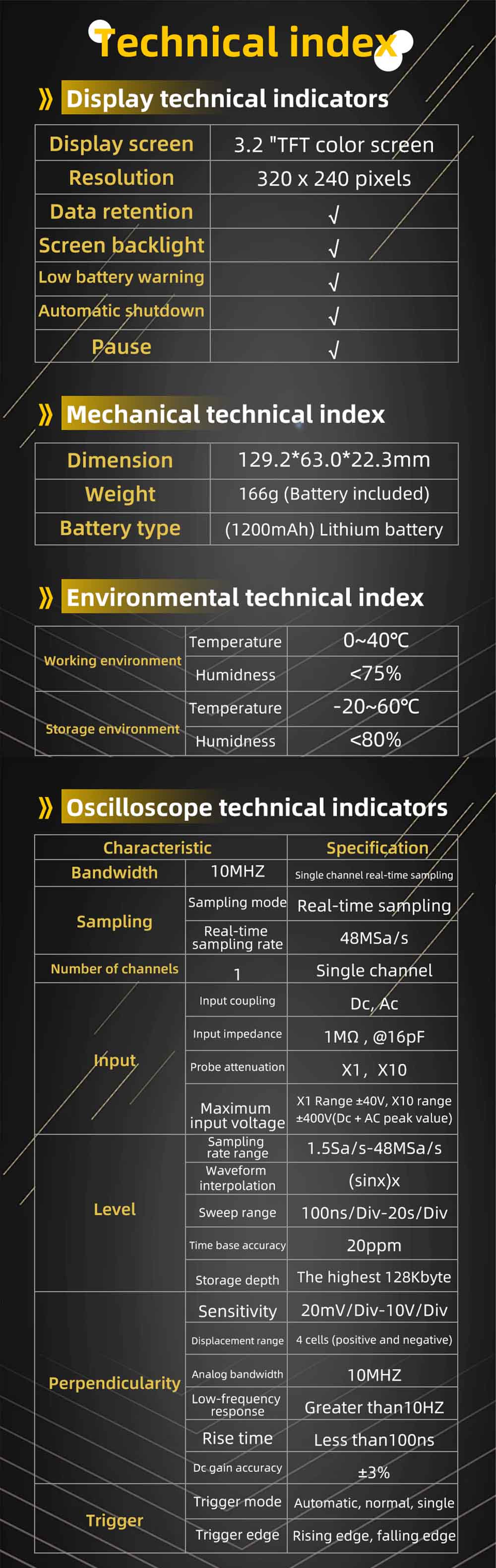 Osciloskop BSIDE OT3 s sondou, 3.2