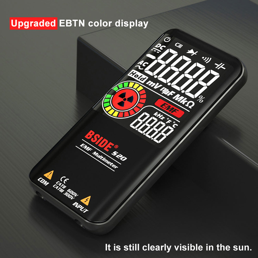 Detektor elektromagnetického žiarenia BSIDE S20, inteligentný multimeter, farebný displej, 9999 meraní, automatický rozsah, vysoko presný monitor žiarenia