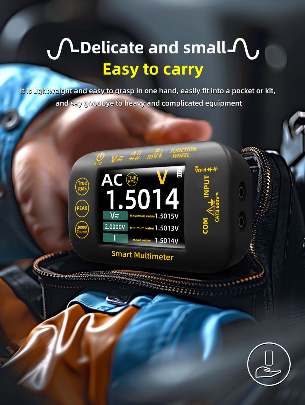 Digitálny fotovoltaický multimeter BSIDE S40, 2,8" HD farebný displej, vysoká presnosť, vysoké napätie 1000 V, údržba elektrických systémov