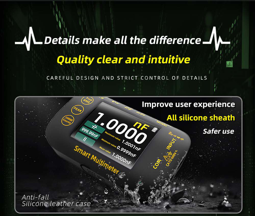 Digitálny fotovoltaický multimeter BSIDE S40, 2,8" HD farebný displej, vysoká presnosť, vysoké napätie 1000 V, údržba elektrických systémov