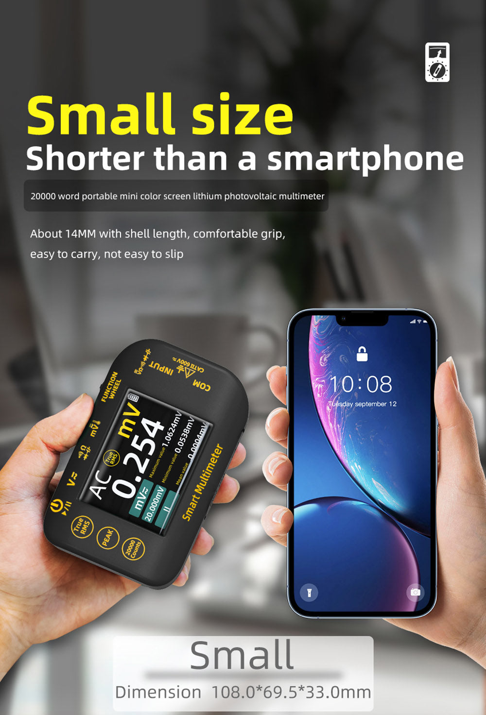 Digitálny fotovoltaický multimeter BSIDE S40, 2,8" HD farebný displej, vysoká presnosť, vysoké napätie 1000 V, údržba elektrických systémov