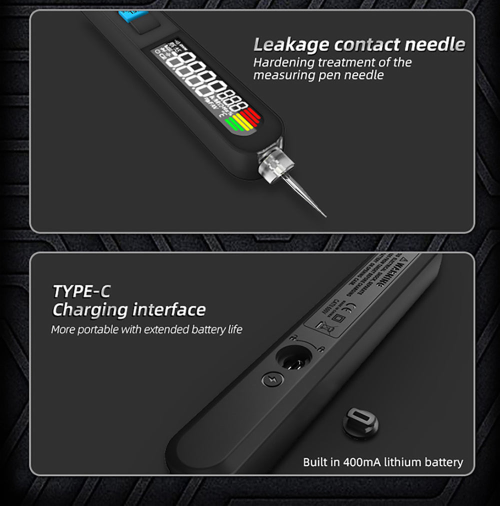 Digitálny multimeter BSIDE S40X, merač únikového napätia, test AC/DC diódy, odporu a kapacity, LCD displej, vyhľadávanie bodu poruchy, vysoká presnosť, plne inteligentný, USB nabíjanie