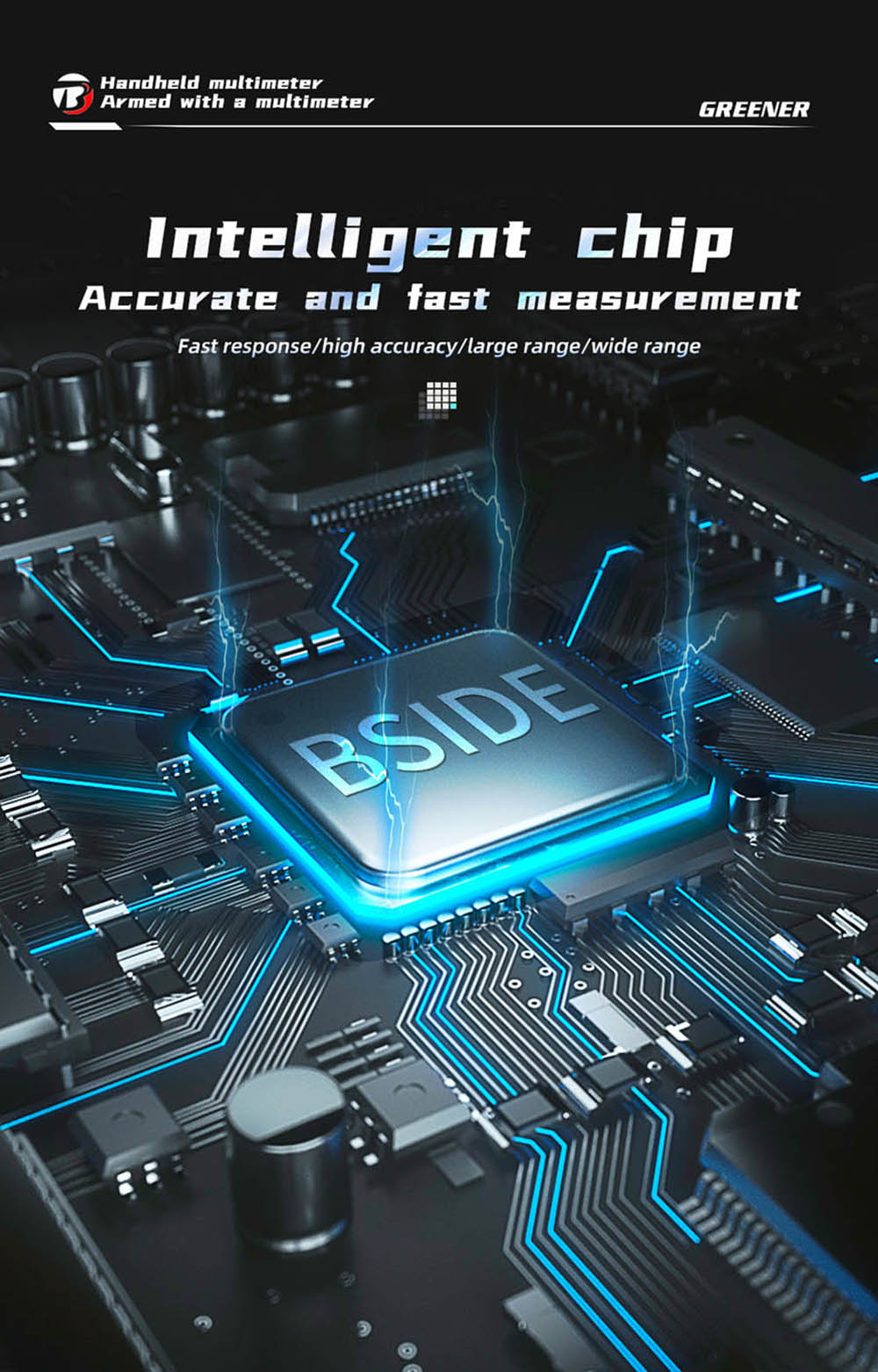 Digitálny multimeter BSIDE S40X, merač únikového napätia, test AC/DC diódy, odporu a kapacity, LCD displej, vyhľadávanie bodu poruchy, vysoká presnosť, plne inteligentný, USB nabíjanie