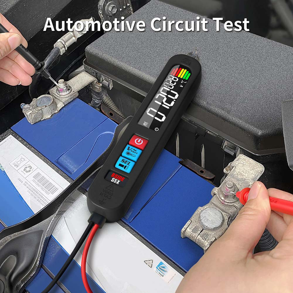 Digitálny multimeter BSIDE S5X, pero na detekciu striedavého a jednosmerného napätia, automatický rozsah, kapacita, ohm, dióda, Hz, tester NCV, jasná LED svorka, 400mAh Li-ion batéria, čierna - s taškou