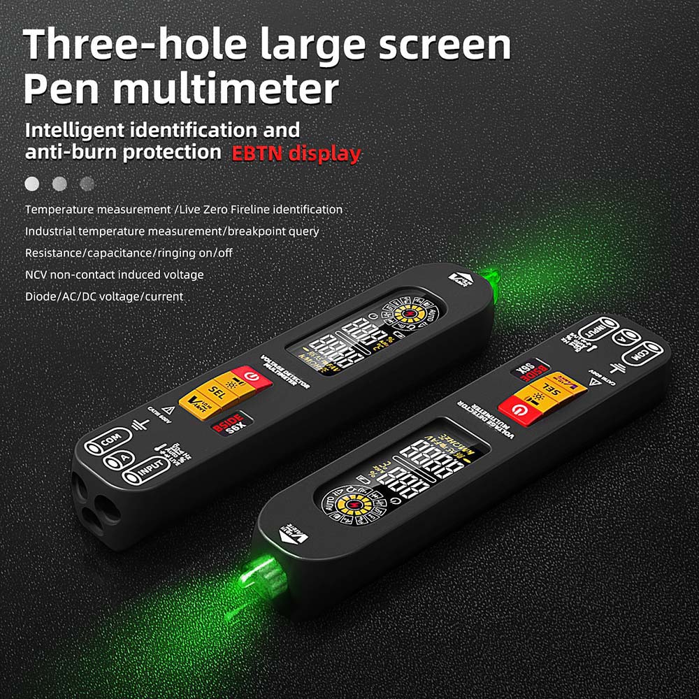 Inteligentný multimeter BSIDE S6X, farebný displej EBTN, multimeter na meranie napätia, prúdu a kapacity v podobe pera, dobíjací 400mAh Li-ion akumulátor.