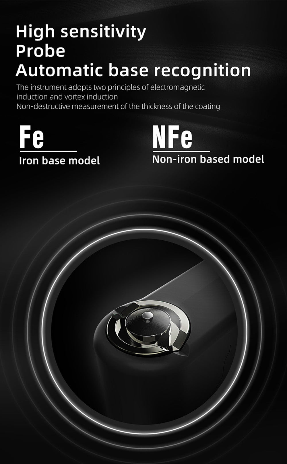 BSIDE T2X merič hrúbky náteru, farebný LCD displej, dobíjací tester hrúbky laku na automobily, 0,1 mikrometru/0-1500 μm - čierna