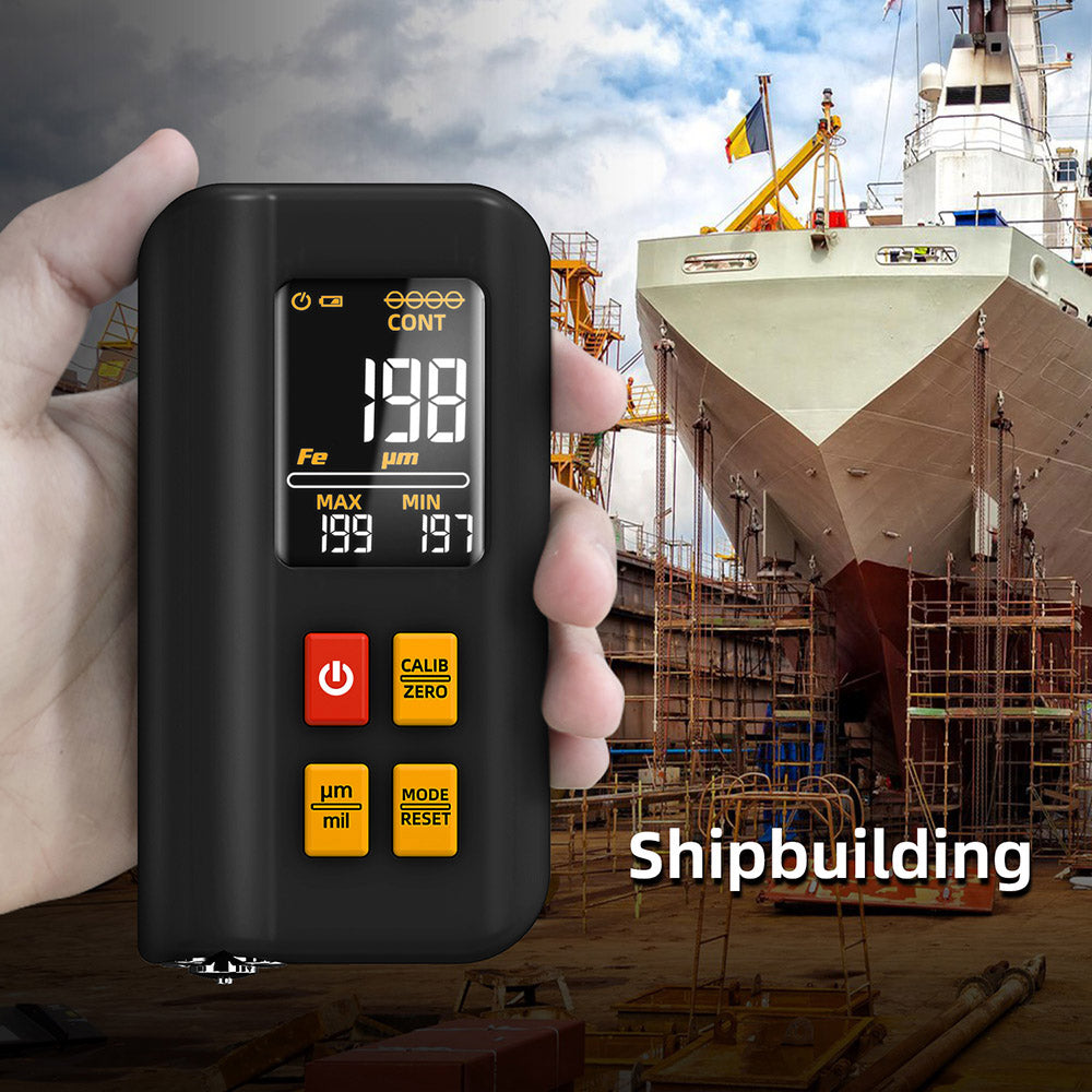 BSIDE T2X merič hrúbky náteru, farebný LCD displej, dobíjací tester hrúbky laku na automobily, 0,1 mikrometru/0-1500 μm - čierna