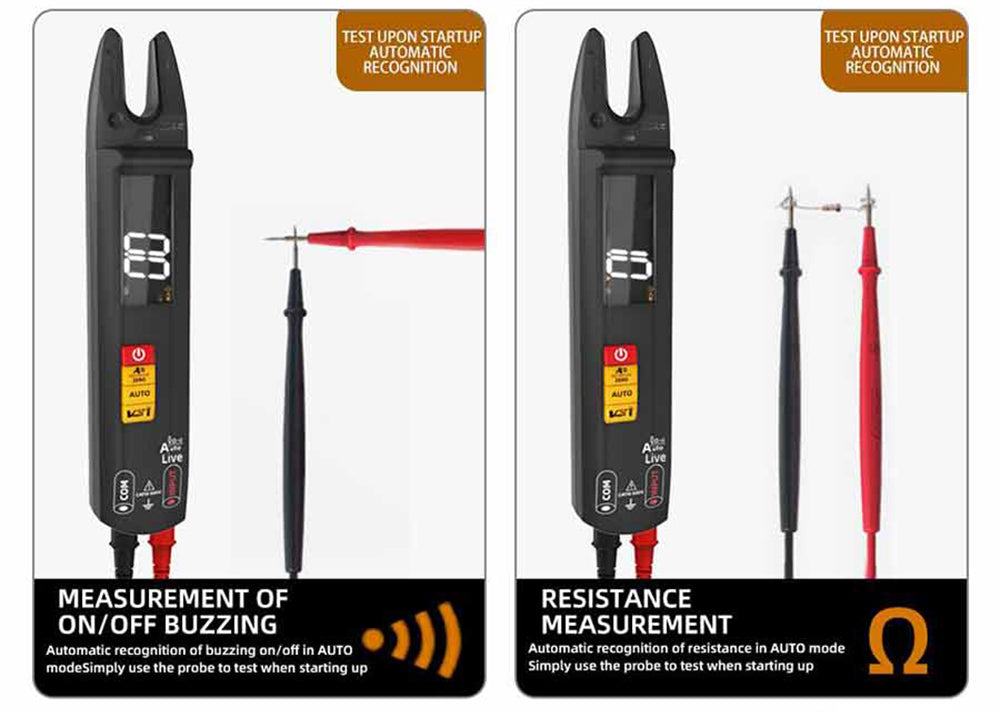 BSIDE U0 Digitálny striedavý multimeter, elektrická testovacia sonda, 6000 meraní, True RMS U-typ, farebný displej