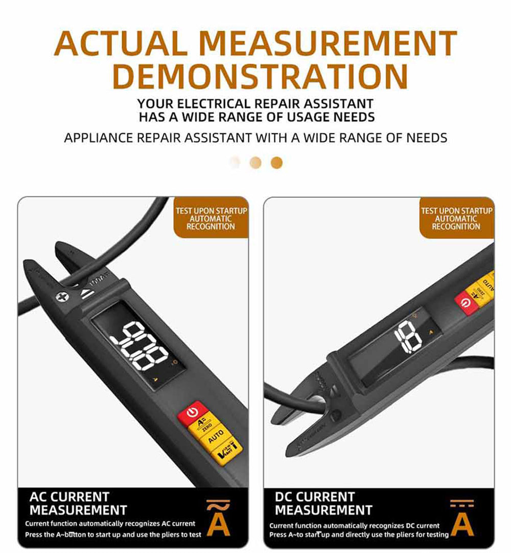 BSIDE U0 Digitálny striedavý multimeter, elektrická testovacia sonda, 6000 meraní, True RMS U-typ, farebný displej